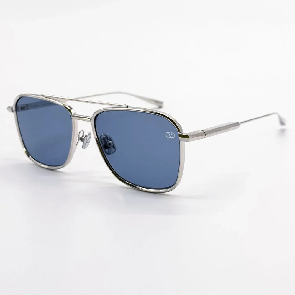 NEW VALENTINO SUNGLASSES VLS-168B LIMITED EDITION SILVER/BLUE UNISEX EYEWEAR